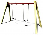 TE404 Double swing on the wooden uprights (with chains)